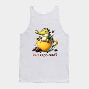 Crocodile hot chocolate Funny Quote Hilarious Animal Food Pun Sayings Humor Gift Tank Top